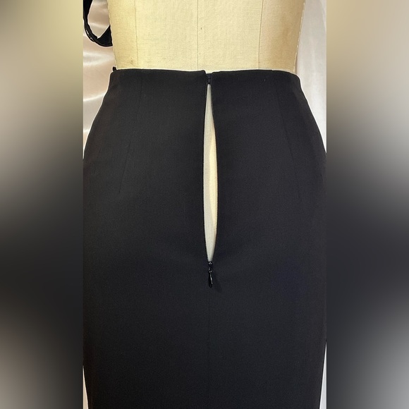 Escada Germany Thin Wool pencil long skirt side slit black size 34 EU / 2 US - Picture 12 of 15